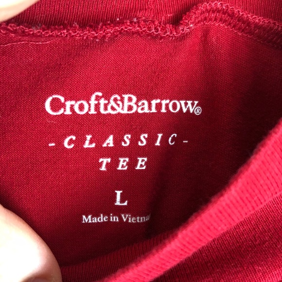 Croft & Barrow Red Cotton Classic Tee Long Sleeve Turtleneck Shirt - Picture 9 of 10